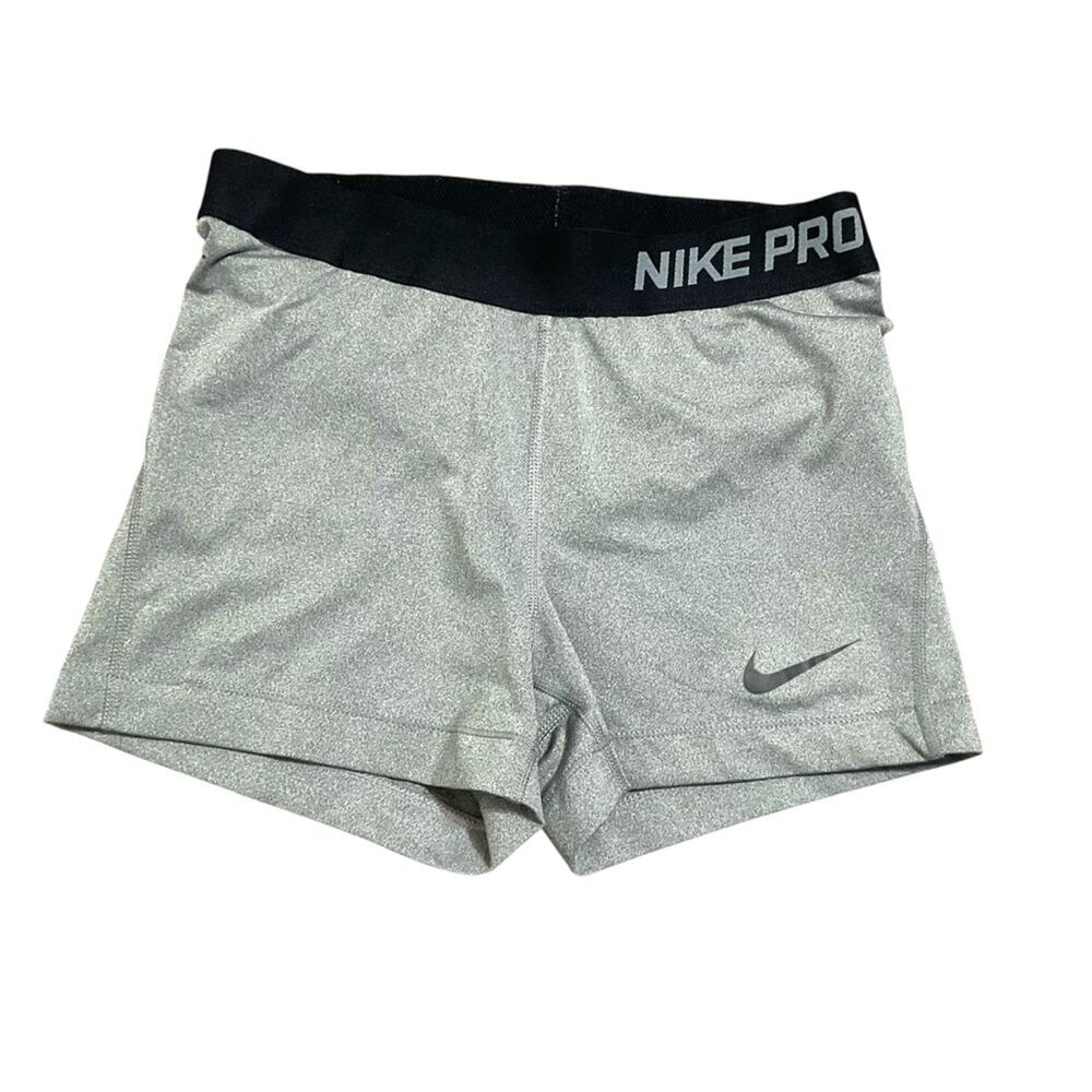 Nike Pro Women's Athletic Shorts - Gray and Black Size Med 2.5"